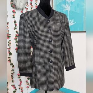 Rena Rowan Black and Gray Checkered Blazer